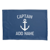 Aangepaste kapitein marine blauw scheepvaartanker kussensloop (Voorkant)