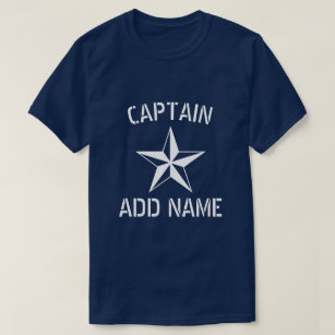Aangepaste kapitein naam grote zeemacht t-shirt