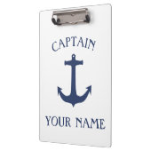 Aangepaste kapitein naam marineanker klembord (Links)