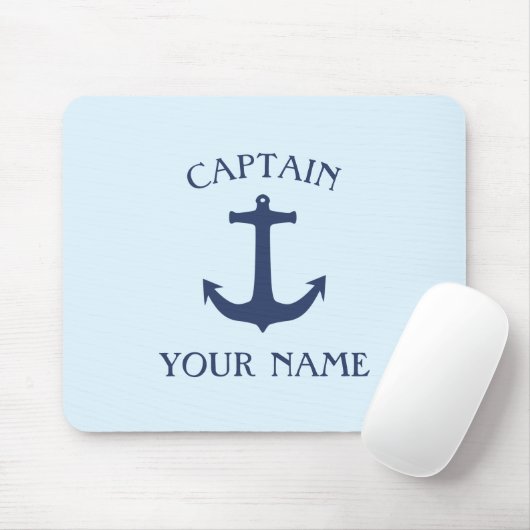 Aangepaste kapitein naam marineanker muismat (Met muis)