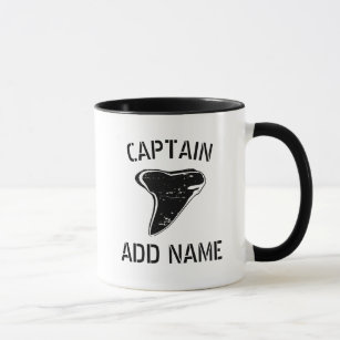 Aangepaste kapitein naam mok haaientand koffie