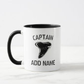 Aangepaste kapitein naam mok haaientand koffie (Links)