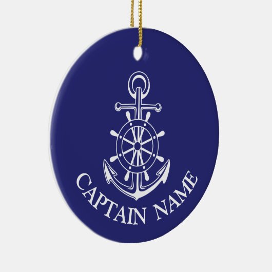 Aangepaste kapitein naam zeemijlschip keramisch ornament (Rechts)