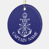 Aangepaste kapitein naam zeemijlschip keramisch ornament (Links)