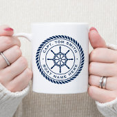 Aangepaste kapitein naam zeeschip koffiemok