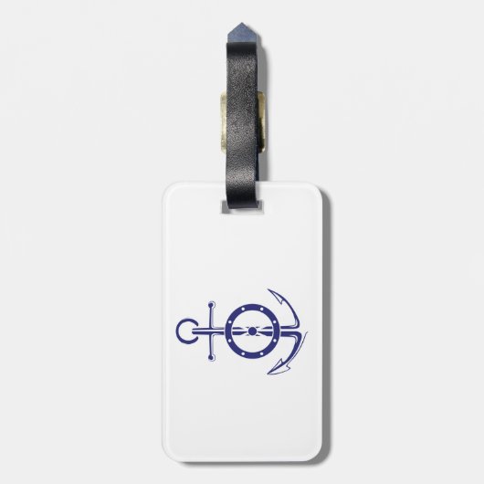 Aangepaste kapitein scheepvaart  bagagelabel (Achterkant verticaal)