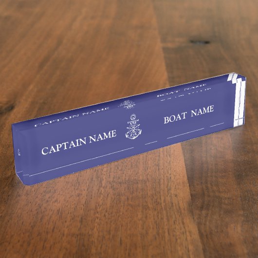 Aangepaste kapitein scheepvaart naambordje (Zijkant)