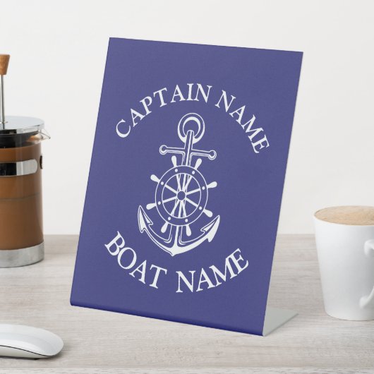 Aangepaste kapitein scheepvaart  reclamebord met voetstuk (Insitu)