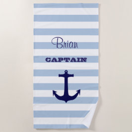 Aangepaste Kapitein Striped Beach Towel Strandlaken