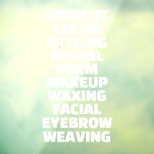 Aangepaste kapsalon spa lijst van diensten Groot Raamsticker (Vel 3)