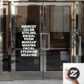 Aangepaste kapsalon spa lijst van diensten Groot Raamsticker (Kantoordeur)