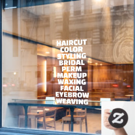 Aangepaste kapsalon spa lijst van diensten Groot Raamsticker