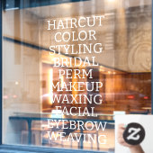 Aangepaste Kapsalon Spa Lijst van Diensten Groot W Raamsticker (Cafe Raam)