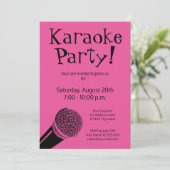 Aangepaste karaokeparty uitnodigingen met microfoo (Staand voorkant)