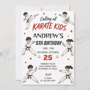 Aangepaste Karate Feest verjaardag Kaart
