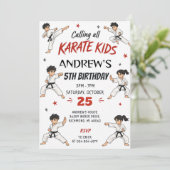 Aangepaste Karate Feest verjaardag Kaart (Staand voorkant)
