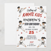 Aangepaste Karate Feest verjaardag Kaart (Voorkant / Achterkant)