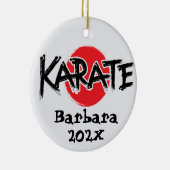 Aangepaste Karate Kerstboom Keramisch Ornament (Rechts)