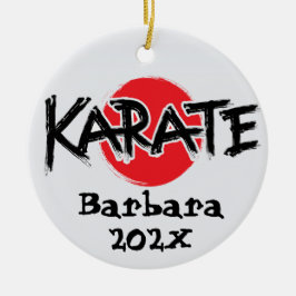 Aangepaste Karate Kerstboom Keramisch Ornament