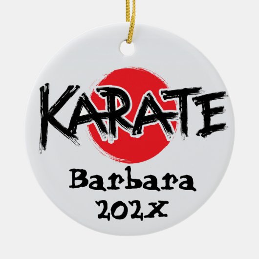 Aangepaste Karate Kerstboom Keramisch Ornament (Voorkant)