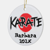 Aangepaste Karate Kerstboom Keramisch Ornament (Links)
