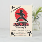 Aangepaste karate verjaardag Warrior  Kaart (Staand voorkant)