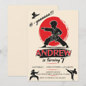 Aangepaste karate verjaardag Warrior  Kaart (Voorkant / Achterkant)