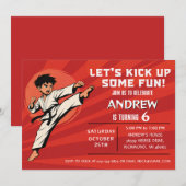 Aangepaste Karate Verjaardagsfeest Uitnodiging (Voorkant / Achterkant)