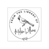 Aangepaste kardinaal ex libris uit het bibliotheek rubberstempel (Afrduk)