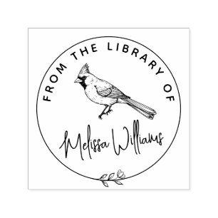 Aangepaste kardinaal ex libris uit het bibliotheek zelfinktende stempel