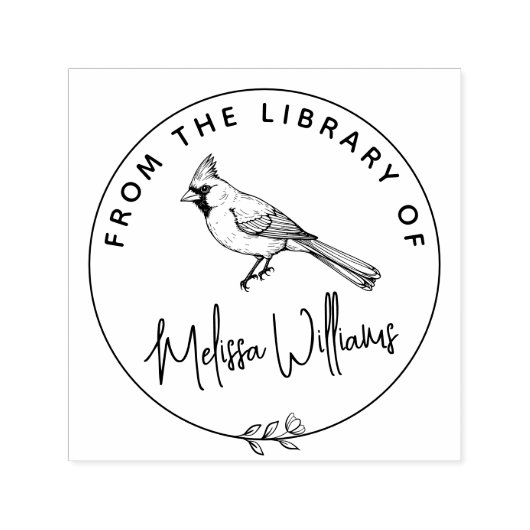 Aangepaste kardinaal ex libris uit het bibliotheek  zelfinktende stempel (Design)