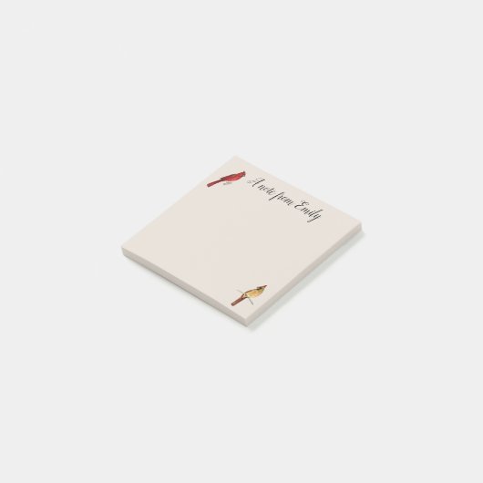 Aangepaste kardinaal post-it® notes (Schuin)