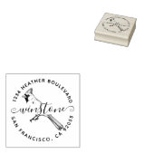 Aangepaste Kardinaal Vogel Retour Adres Familienaa Rubberstempel (Gestempeld)
