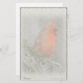 Aangepaste kardinale schrijfbenodigdheden briefpapier (Voorkant / Achterkant)