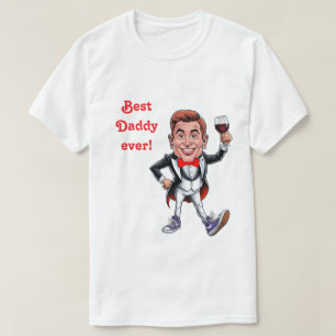 Aangepaste karikaturen Vader en kind voor Vaderdag T-shirt