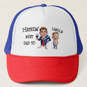 Aangepaste karikaturen Vader en Zoon - Beste vader Trucker Pet