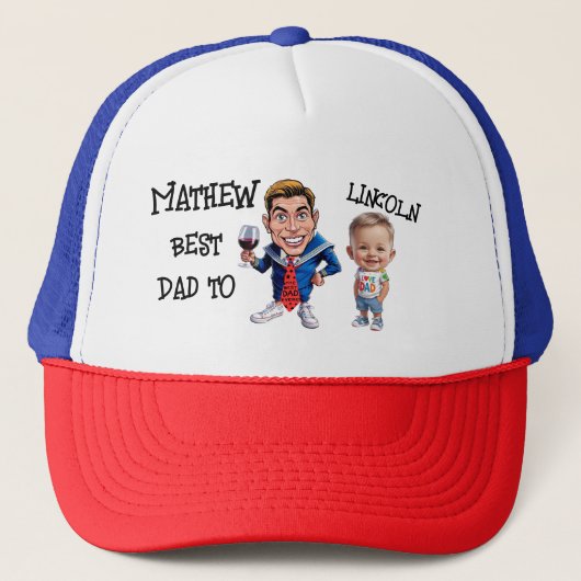Aangepaste karikaturen Vader en Zoon - Beste vader Trucker Pet (Voorkant)