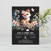 Aangepaste Kasteel Tijger Verjaardag Kaart (Staand voorkant)