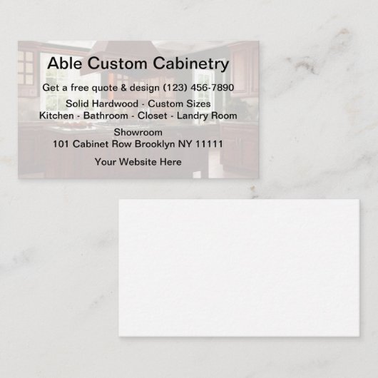 Aangepaste kasten visitekaartje (Voorkant / Achterkant)