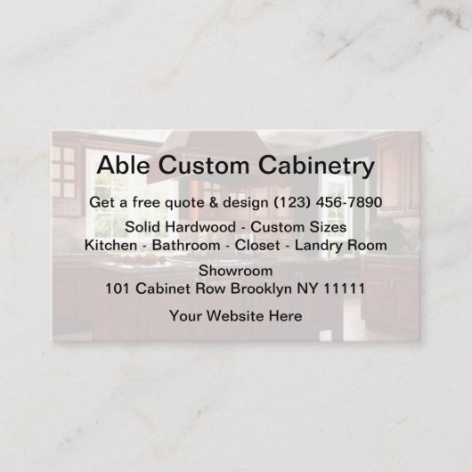 Aangepaste kasten visitekaartje (Voorkant)