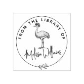 Aangepaste kasuaris ex libris uit het bibliotheekb rubberstempel (Afrduk)