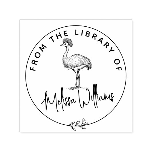 Aangepaste kasuaris ex libris uit het bibliotheekb  zelfinktende stempel (Design)