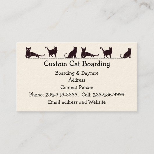 Aangepaste kat bij instapweigering overdag visitekaartje (Voorkant)