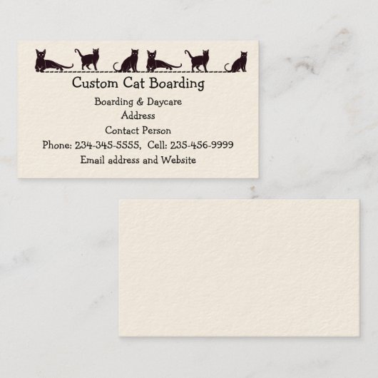 Aangepaste kat bij instapweigering overdag visitekaartje (Voorkant / Achterkant)