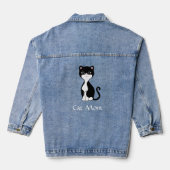 Aangepaste kat en bewerkbare tekst denim jacket (Achterkant)