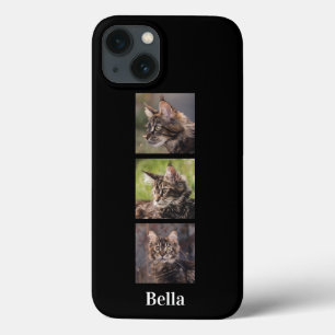 Aangepaste kat foto collage Monogram huisdier Case-Mate iPhone Case