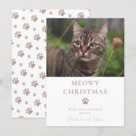 Aangepaste kat foto kerst feestdagenkaart