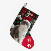 Aangepaste kat foto Kerstmis kous Kleine Kerstsok (Voorkant (Hangend))