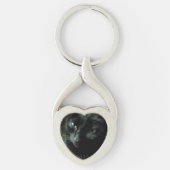 Aangepaste kat foto Schattigee hart vormige Sleute Sleutelhanger (Voorkant)