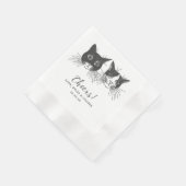 Aangepaste kat getekende cocktail servetten bruilo (Hoek)